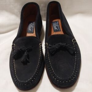 Cole Haan Pinch America Blue Suede Hand Sewn Preppy Tassled Loafers